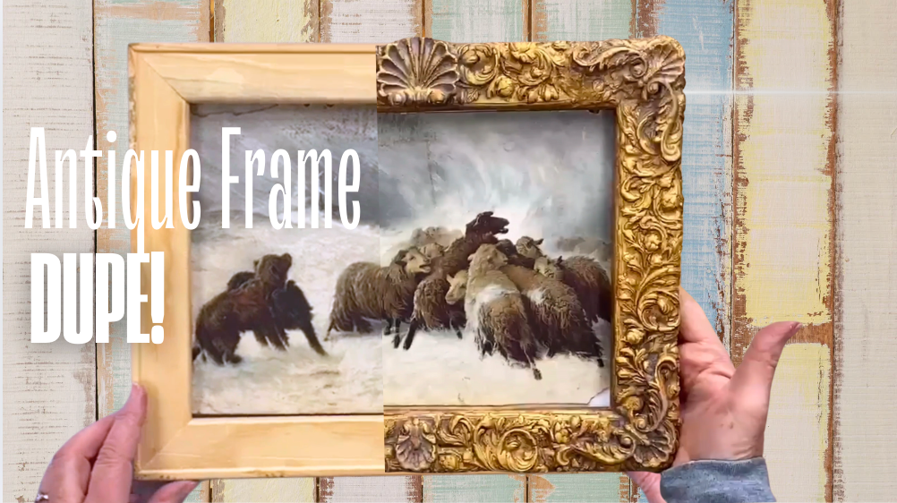 Handmade antique frame using IOD moulds and gold paint