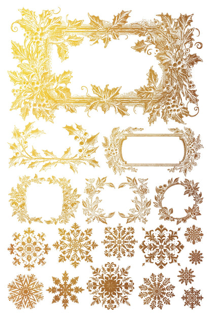 Tinsel Gold Foil Christmas Transfer IOD 2024