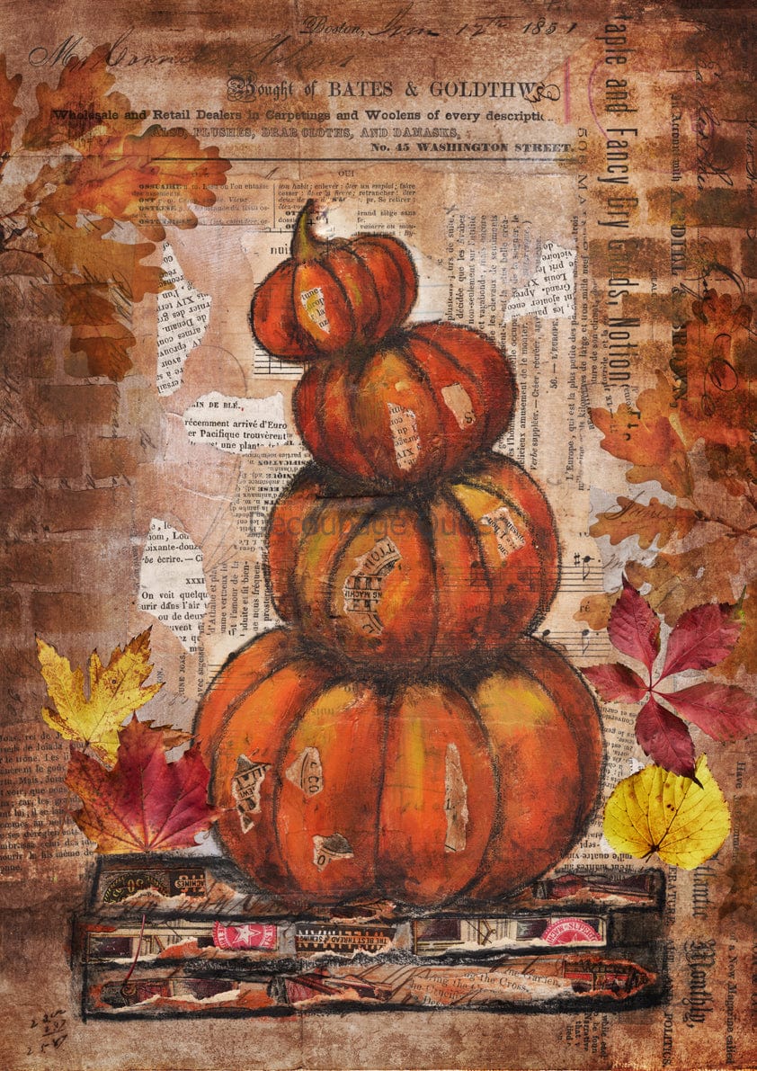 Grunge Pumpkins Rice Paper Pickin' Boots Vintage