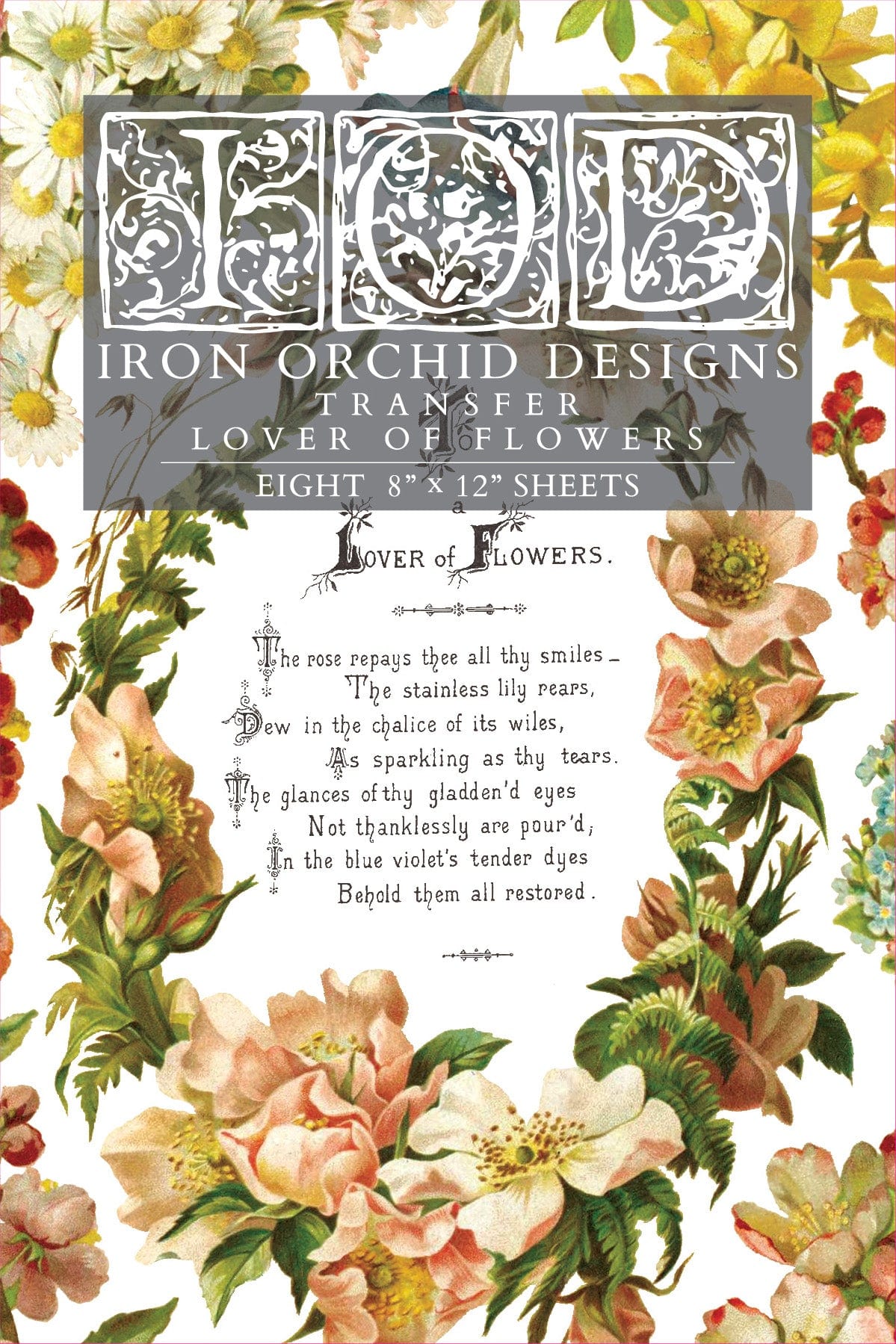 Lover of Flowers Transfer by IOD Pickin' Boots Vintage