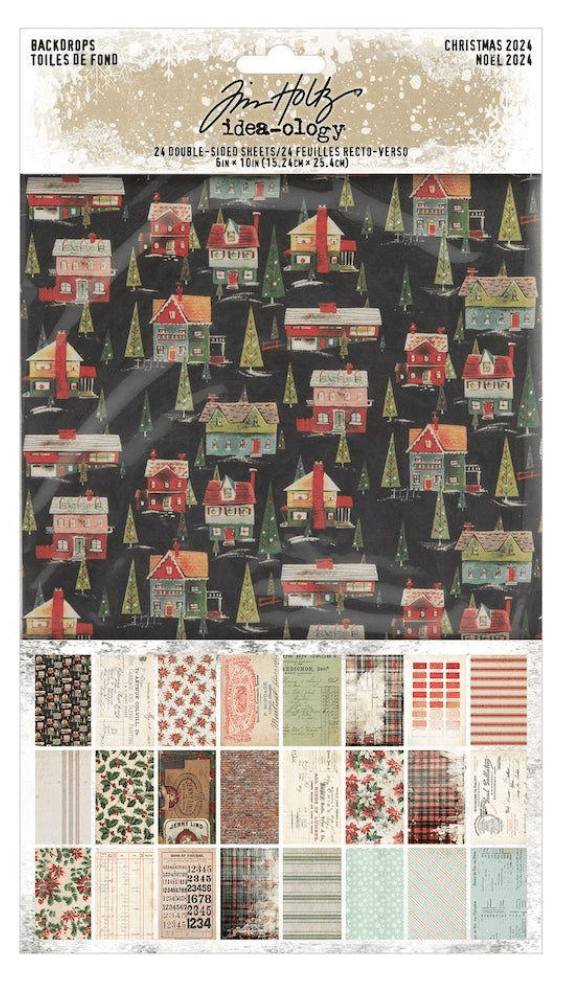 Tim Holtz Idea-ology Christmas 2024 Backdrops Pickin' Boots Vintage